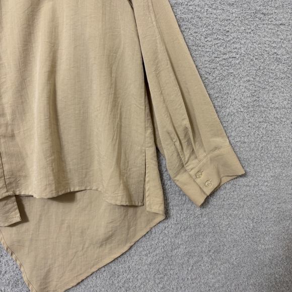 Work Casual Wrap Blouse Beige Tie Front Lightweight Top 18 Eloquii - Picture 10 of 14